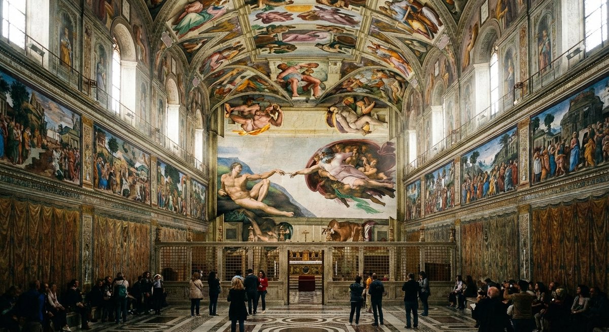 Die Sixtinische Kapelle - Deckenfresko von Michelangelo